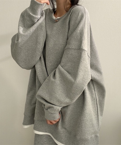 Ada.（エイダ）の「裏毛フェイクレイヤードプルオーバー（スウェット・レディース・グレー/ブルー系その他/ブラック・FREE）」の11枚目の写真