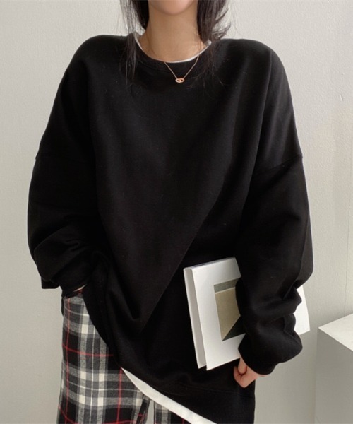 Ada.（エイダ）の「裏毛フェイクレイヤードプルオーバー（スウェット・レディース・グレー/ブルー系その他/ブラック・FREE）」の12枚目の写真