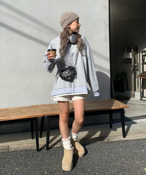 Ada.（エイダ）の「裏毛フェイクレイヤードプルオーバー（スウェット・レディース・グレー/ブルー系その他/ブラック・FREE）」の20枚目の写真