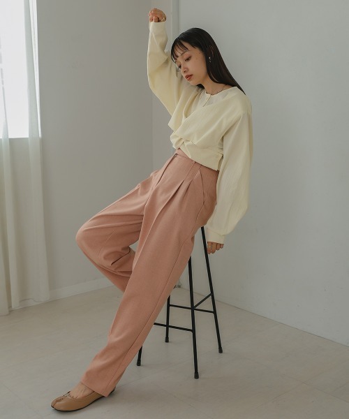 Bab（バブ）の「フロントねじりビスチェ風ブラウス（シャツ/ブラウス・レディース・チャコールグレー/ライトグリーン/アイボリー・M）」の11枚目の写真