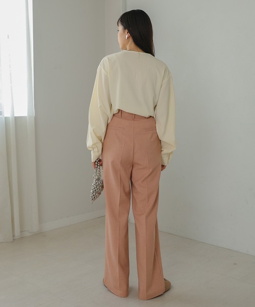 Bab（バブ）の「フロントねじりビスチェ風ブラウス（シャツ/ブラウス・レディース・チャコールグレー/ライトグリーン/アイボリー・M）」の13枚目の写真