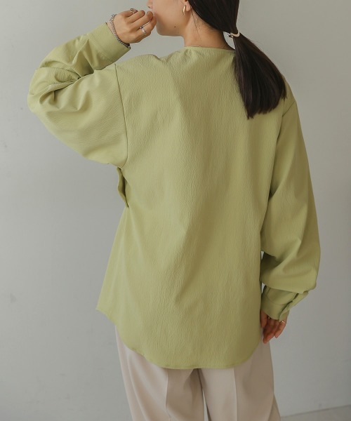 Bab（バブ）の「フロントねじりビスチェ風ブラウス（シャツ/ブラウス・レディース・チャコールグレー/ライトグリーン/アイボリー・M）」の18枚目の写真