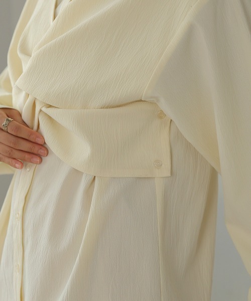 Bab（バブ）の「フロントねじりビスチェ風ブラウス（シャツ/ブラウス・レディース・チャコールグレー/ライトグリーン/アイボリー・M）」の21枚目の写真