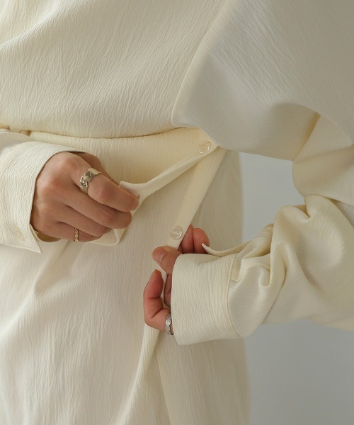 Bab（バブ）の「フロントねじりビスチェ風ブラウス（シャツ/ブラウス・レディース・チャコールグレー/ライトグリーン/アイボリー・M）」の22枚目の写真