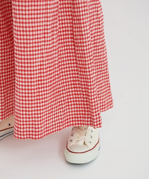 ビュルデサボン　ちぢみgingham スカート　ギンガムチェック bulle de savon（ビュルデサボン）の「ちぢみgingham スカート