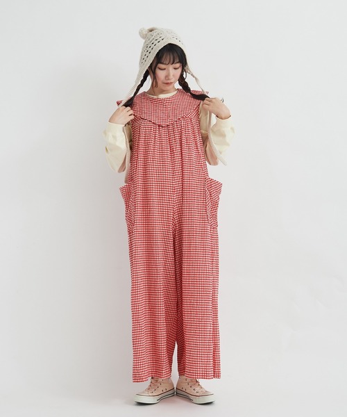 極美品！ビュルデサボン gingham balloon バルーンパンツ フリー bulle de savon（ビュルデサボン）の「ちぢみgingham tsunagi（その他
