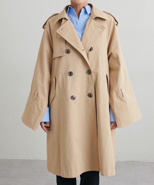 新品♡ LaTotalite♡ ケープ2WAYコート♡ラトータリテ ライトタフタ フーデットショートコート （その他アウター