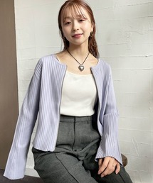 クロップドZIPニットカーディガン 975379