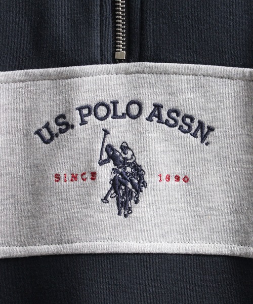 U.S. POLO ASSN.(ユーエスポロアッスン)の「【U.S. POLO ASSN./ユーエスポロアッスン】ロゴ刺繍 配色切り替え裏毛ハーフジップトレーナー(スウェット・メンズ・ネイビー/ブラック/アッシュグレー・M/L/LL)」の7枚目の写真