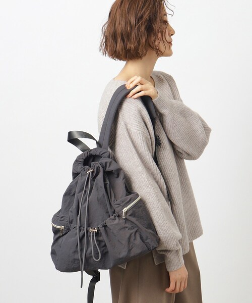grove（グローブ）の「◆ドロストリュック（バックパック/リュック・レディース・チャコールグレー/ブラック/カーキ系4/アイボリー・00）」の15枚目の写真