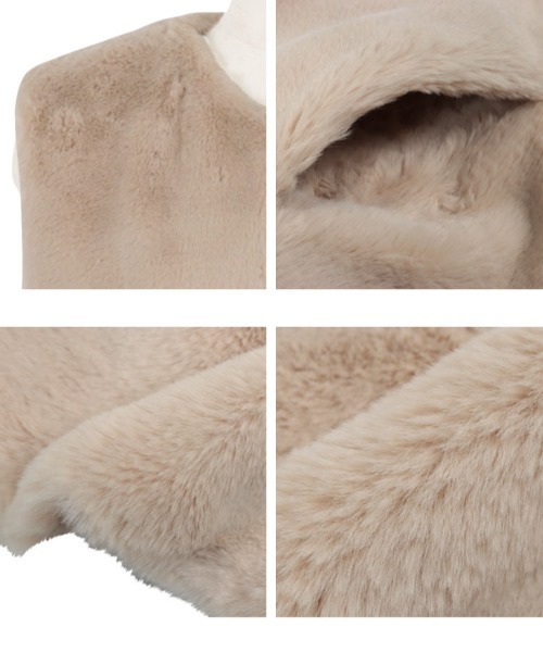 KOBE LETTUCE（コウベレタス）の「選べる2タイプ フェイクファーロングベスト（ベスト・レディース・アイボリー系/アイボリー/ブラック/ブラック系/ベージュ系/ベージュ/ブラウン系/ブラウン系1・B/A）」の10枚目の写真