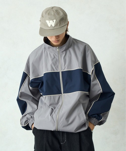 Adoon plain（アドーンプレーン）の「blocking over blouson（ブルゾン・メンズ・グレー/ブラック・MEDIUM/LARGE）」の2枚目の写真