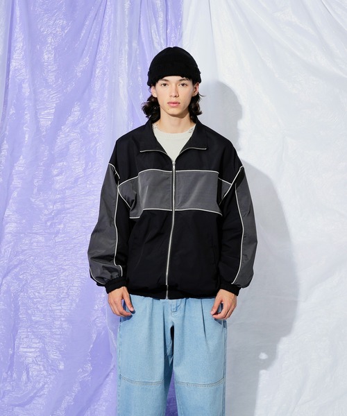 Adoon plain（アドーンプレーン）の「blocking over blouson（ブルゾン・メンズ・グレー/ブラック・MEDIUM/LARGE）」の10枚目の写真