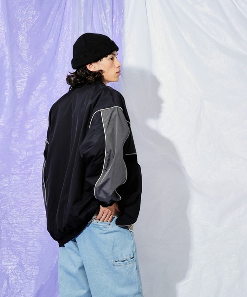 Adoon plain（アドーンプレーン）の「blocking over blouson（ブルゾン・メンズ・グレー/ブラック・MEDIUM/LARGE）」の22枚目の写真