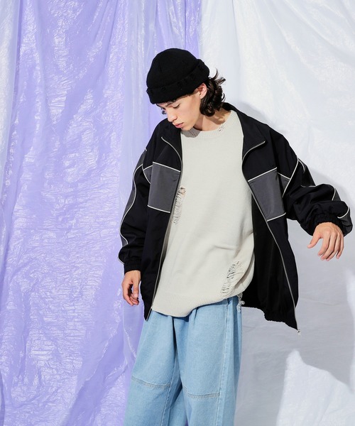 Adoon plain（アドーンプレーン）の「blocking over blouson（ブルゾン・メンズ・グレー/ブラック・MEDIUM/LARGE）」の18枚目の写真