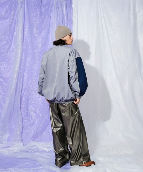 Adoon plain（アドーンプレーン）の「blocking over blouson（ブルゾン・メンズ・グレー/ブラック・MEDIUM/LARGE）」の5枚目の写真