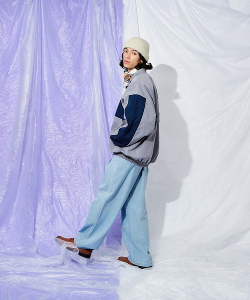 Adoon plain（アドーンプレーン）の「blocking over blouson（ブルゾン・メンズ・グレー/ブラック・MEDIUM/LARGE）」の8枚目の写真