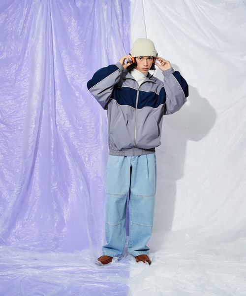 Adoon plain（アドーンプレーン）の「blocking over blouson（ブルゾン・メンズ・グレー/ブラック・MEDIUM/LARGE）」の6枚目の写真