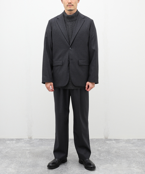 ATON（エイトン）の「【ATON / エイトン】MERINO COLLEGE FLANNEL TAILORED JK（テーラードジャケット・メンズ・チャコールグレー・2/6/4）」の2枚目の写真