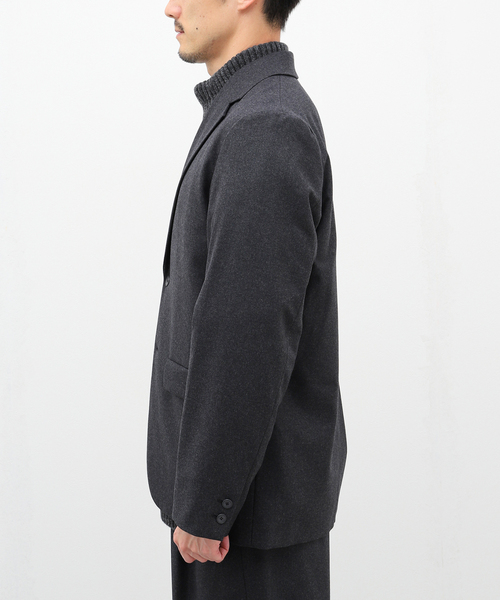 ATON（エイトン）の「【ATON / エイトン】MERINO COLLEGE FLANNEL TAILORED JK（テーラードジャケット・メンズ・チャコールグレー・2/6/4）」の4枚目の写真