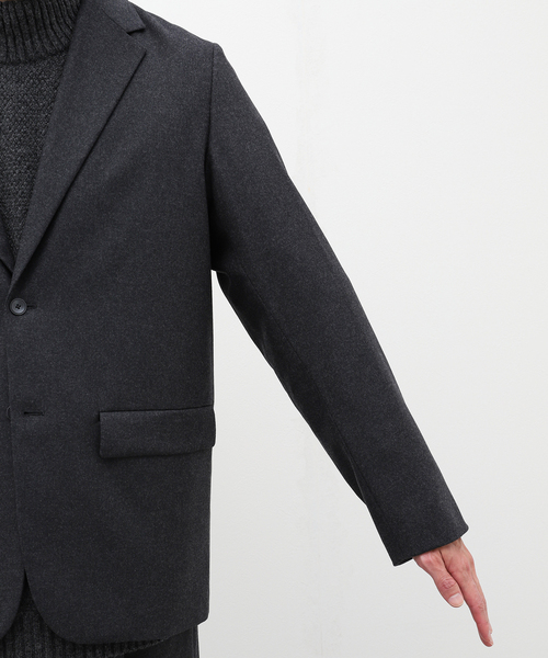 ATON（エイトン）の「【ATON / エイトン】MERINO COLLEGE FLANNEL TAILORED JK（テーラードジャケット・メンズ・チャコールグレー・2/6/4）」の8枚目の写真