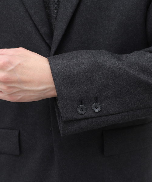 ATON（エイトン）の「【ATON / エイトン】MERINO COLLEGE FLANNEL TAILORED JK（テーラードジャケット・メンズ・チャコールグレー・2/6/4）」の9枚目の写真