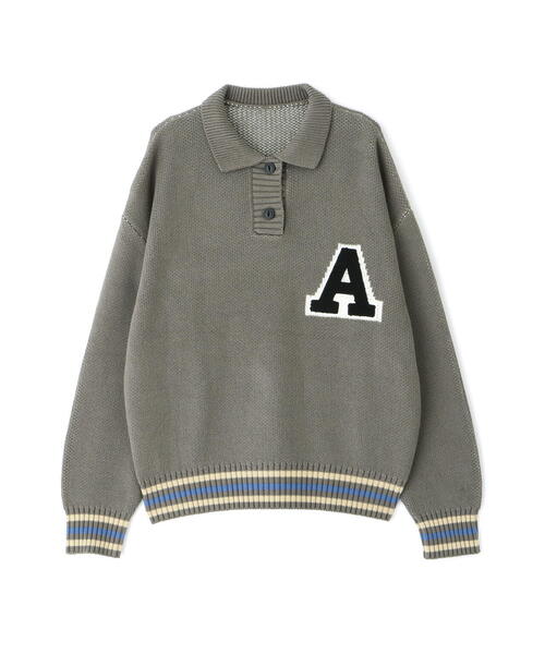 AVIREX(アヴィレックス)の「《WEB&DEPOT限定》KNIT POLO/ニットポロシャツ(ニット/セーター・レディース・ベージュ/チャコールグレー・FREE)」の22枚目の写真