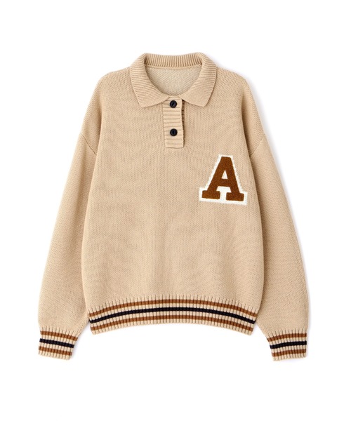 AVIREX(アヴィレックス)の「《WEB&DEPOT限定》KNIT POLO/ニットポロシャツ(ニット/セーター・レディース・ベージュ/チャコールグレー・FREE)」の19枚目の写真