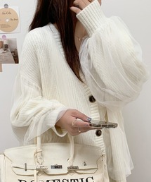 ABITOKYO | ボリュームスリーブ シアードッキングニットカーディガン(カーディガン/ボレロ)