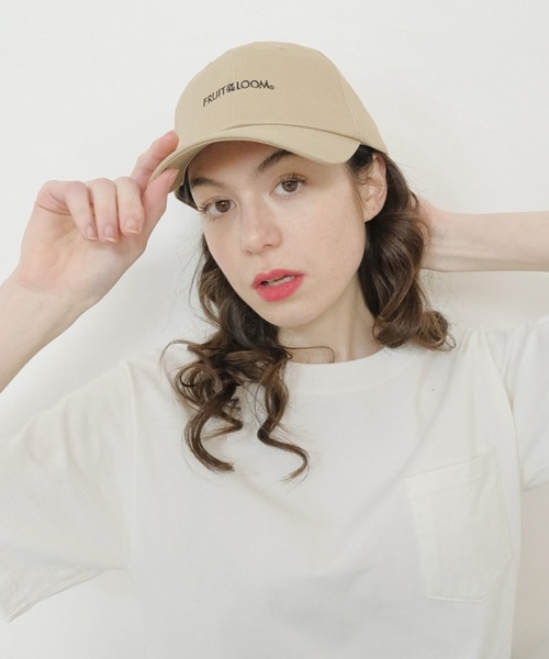 FRUIT OF THE LOOM（フルーツオブザルーム）の「LOGO CAP / 帽子 / キャップ / カジュアル  / ユニセックス / 刺繍（キャップ・メンズ・ブラック/サックスブルー/ピンク/オフホワイト/ベージュ・FREE）」の3枚目の写真