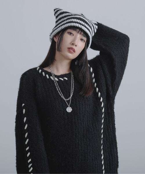 Ellno Loset（エルノロゼット）の「ハンドステッチシャギーニット