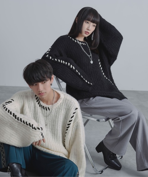 Ellno Loset（エルノロゼット）の「ハンドステッチシャギーニット