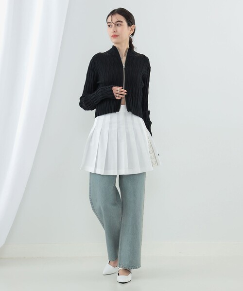 Ray BEAMS（レイビームス）の「FRED PERRY × Ray BEAMS / 別注 Skirt（スカート・レディース・ブラック/ナチュラル・8/10）」の5枚目の写真