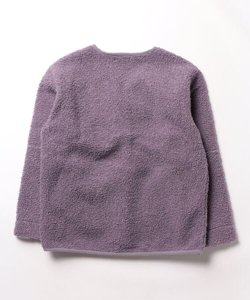 aimoha（アイモハ）の「カラーボアノーカラージャケット（ブルゾン・レディース・オフホワイト/パープル・LARGE/MEDIUM/X-LARGE）」の3枚目の写真