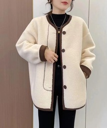 aimoha | カラーボアノーカラージャケット(ブルゾン)