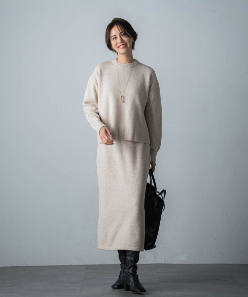 LAUTREAMONT(ロートレアモン)の「【WEB限定】≪セットアップ対応/洗える≫ニットアップスカート(スカート・レディース・カーキ/ブラック/ベージュ・9号/11号)」の14枚目の写真