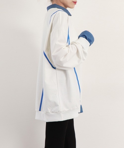 Miniministore(ミニミニストア)の「レイヤード風 スウェット 薄手トレーナー(Tシャツ/カットソー・レディース・イエロー/ホワイト/ブラック・FREE)」の20枚目の写真