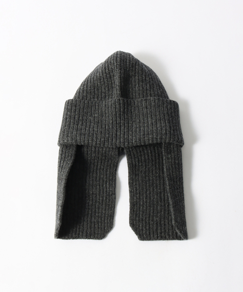 RACAL（ラカル）の「【RACAL / ラカル】 Ear Knit Cap（ニットキャップ/ビーニー・メンズ・ブラック/アイボリー/チャコールグレー・1）」の4枚目の写真