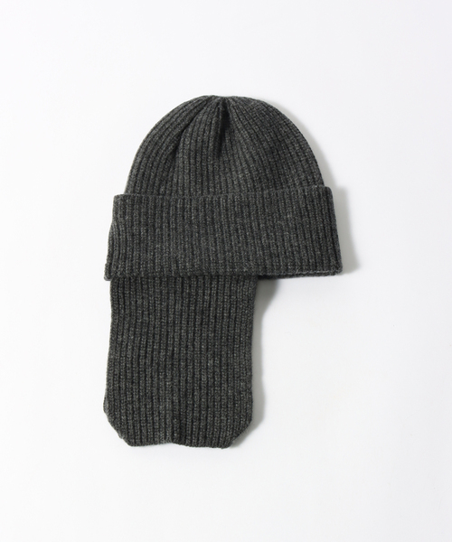 RACAL（ラカル）の「【RACAL / ラカル】 Ear Knit Cap（ニットキャップ/ビーニー・メンズ・ブラック/アイボリー/チャコールグレー・1）」の5枚目の写真