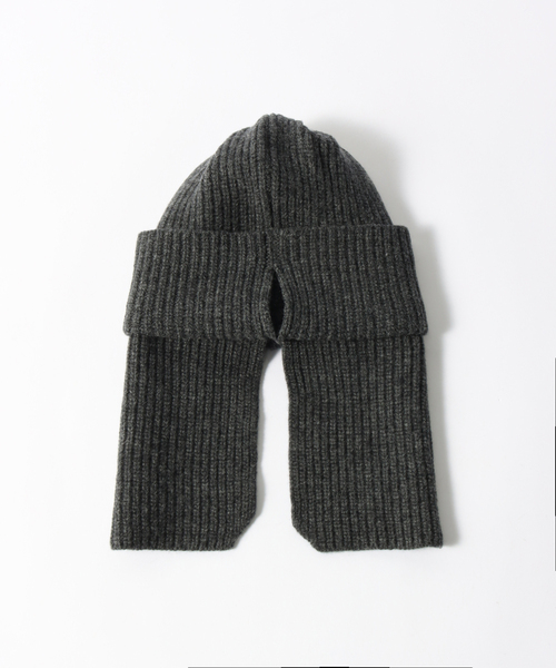 RACAL（ラカル）の「【RACAL / ラカル】 Ear Knit Cap（ニットキャップ/ビーニー・メンズ・ブラック/アイボリー/チャコールグレー・1）」の6枚目の写真