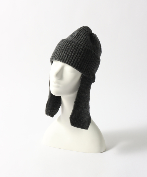 RACAL（ラカル）の「【RACAL / ラカル】 Ear Knit Cap（ニットキャップ/ビーニー・メンズ・ブラック/アイボリー/チャコールグレー・1）」の7枚目の写真