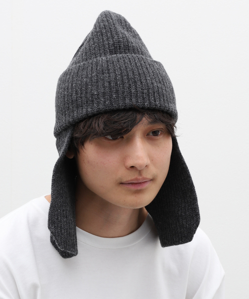 RACAL（ラカル）の「【RACAL / ラカル】 Ear Knit Cap（ニットキャップ/ビーニー・メンズ・ブラック/アイボリー/チャコールグレー・1）」の14枚目の写真