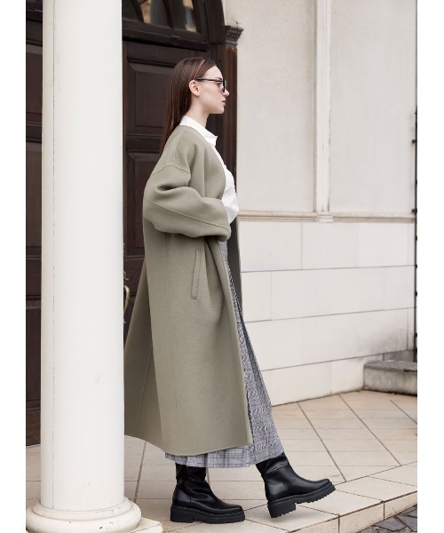 COEL（コエル）の「ストール付きリバーコート（ノーカラーコート