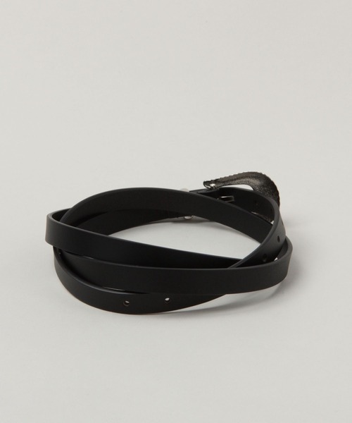 RAGEBLUE（レイジブルー）の「デコメタル/ナローレザーベルト（ベルト・メンズ・ダークブラウン/ブラック・FREE）」の3枚目の写真