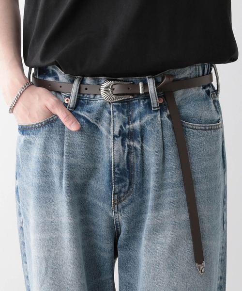 RAGEBLUE（レイジブルー）の「デコメタル/ナローレザーベルト（ベルト・メンズ・ダークブラウン/ブラック・FREE）」の9枚目の写真