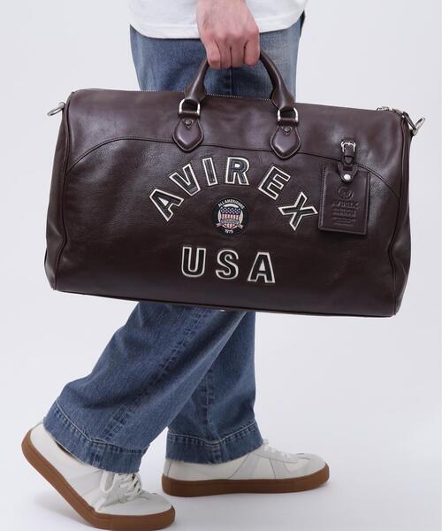 AVIREX(アヴィレックス)の「《直営店別注》VARSITY DUFFLE BAG / バーシティ ダッフル バッグ / AVIREX / アヴィレックス(ボストンバッグ・メンズ・ブラック/ブラウン系その他3・F)」の2枚目の写真