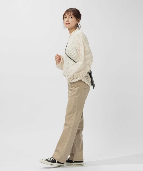 SOMETHING（サムシング）の「【SOMETHING】「ELSA」スタンダードストレートパンツ（デニムパンツ・レディース・ベージュ・26inch/27inch/28inch/29inch/30inch/25inch）」の4枚目の写真