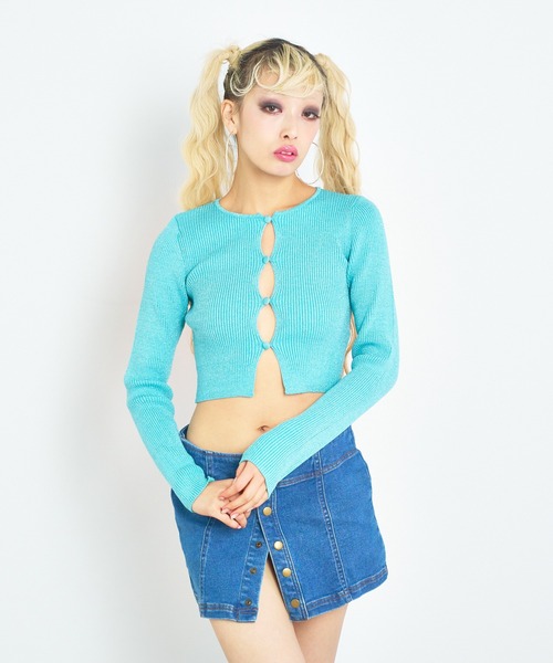 ANNA SUI NYC（アナ スイ エヌ ワイ シー）の「ANNA SUI NYC グリッターニットカーディガン（カーディガン/ボレロ・レディース・ピンク/シルバー/ブルー・FREE）」の18枚目の写真