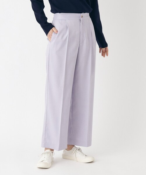 LAURA ASHLEY(ローラアシュレイ)の「【洗える/ウエストゴム/リネンライク素材】ワイドパンツ(その他パンツ・レディース・パープル/ブラック/オフホワイト・38)」の12枚目の写真
