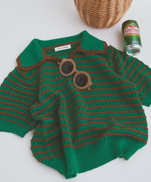 美品❗️ヴィンテージ　立体編み　3D ニットセーターポロシャツウール　グリーン緑 ビンテージ30's○DORNBAUMニット帽付きショールカラーローゲージ